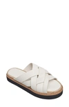 FRENCH CONNECTION WEAVE FAUX LEATHER SLIDE SANDAL