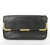 BOTTEGA VENETA BOTTEGA VENETA WOMEN'S LEATHER CLUTCH BAG W/WOVEN DETAIL BLACK