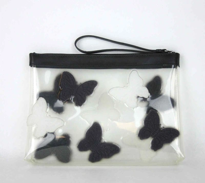 Bottega Veneta Women's Transparent Wristlet Clutch Bag Butterfly