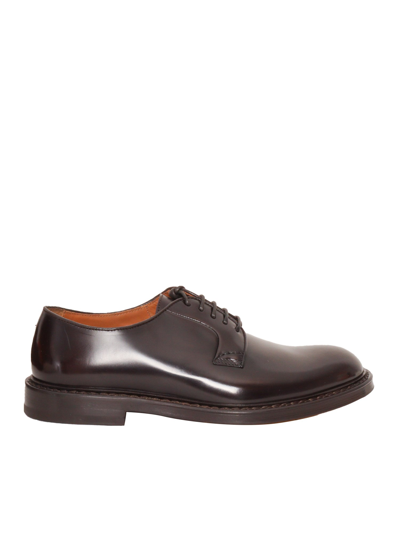 Doucal's Shiny Derby Shoes In Brown