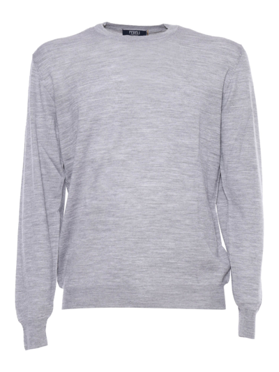 Fedeli 140 Classic Pullover In Gray