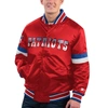 Starter Red New England Patriots Gridiron Classics Home Game Satin Full-snap Varsity Jacket In Red