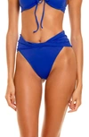 Agua Bendita Lily Bikini Bottom In Embellished In Blue