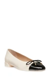 STUART WEITZMAN SLEEK CAP TOE BOW FLAT