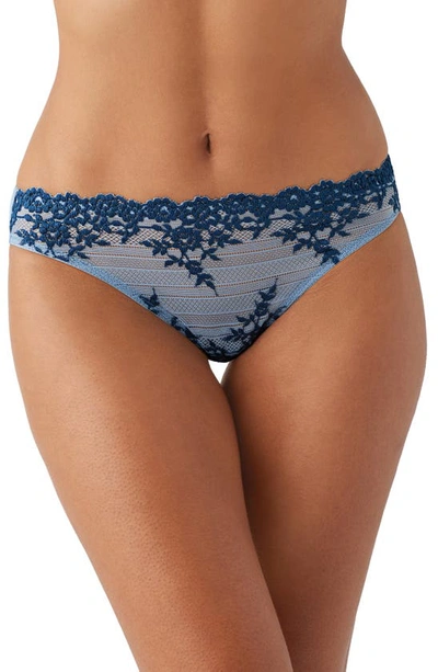 Wacoal Embrace Lace Bikini In Windward Blue,titan