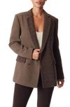 Sam Edelman Women's Braellynn Relaxed Double-breasted Blazer In Chocolate Chip- Minetta Plaid