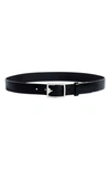 Rag & Bone Boyfriend 2.0 Textured Leather Belt In Black