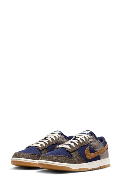 Nike Dunk Low Premium Basketball Sneaker In Midnight Navy/ Ale Brown