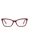 Dolce & Gabbana 54mm Rectangular Optical Glasses In Bordeaux