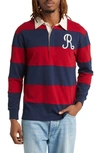 KAPPA GIOVANI TEMPO STRIPE LOGO EMBROIDERED LONG SLEEVE POLO