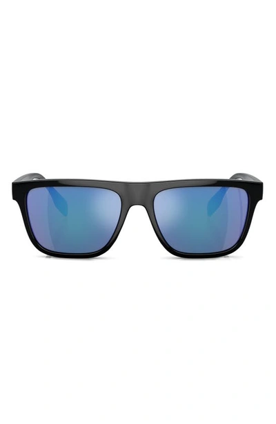 Burberry Men's 56mm Acetate Square Sunglasses In Black