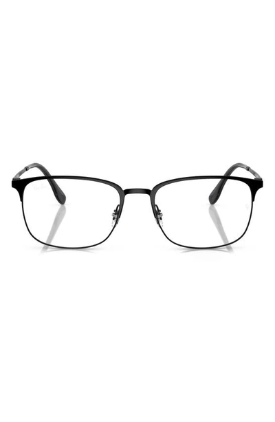 Ray Ban Ray-ban 54mm Rectangular Pillow Optical Glasses In Matte Black
