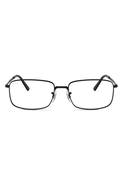 Ray Ban 54mm Rectangular Optical Glasses In Black