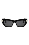 Dior B2u Sunglasses In Shiny Black / Smoke