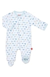 MAGNETIC ME AIRPLANES ORGANIC COTTON MAGNETIC FOOTIE