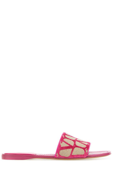 Valentino Garavani Women's Toile Iconographe Slide Sandals In Pink