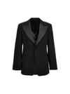 Ferragamo Single-breasted Tuxedo Blazer In Black