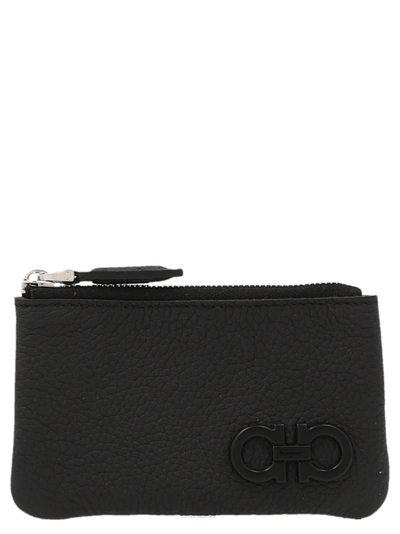 FERRAGAMO BIG KEY CASE KEYRING BLACK