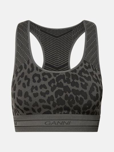 Ganni Black Recycled Nylon Blend Top