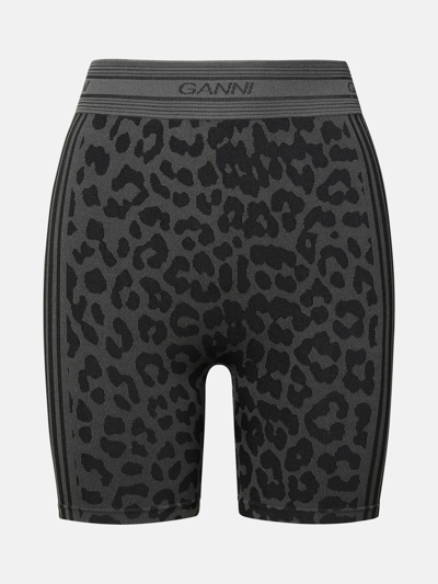 Ganni Black Recycled Nylon Blend Shorts