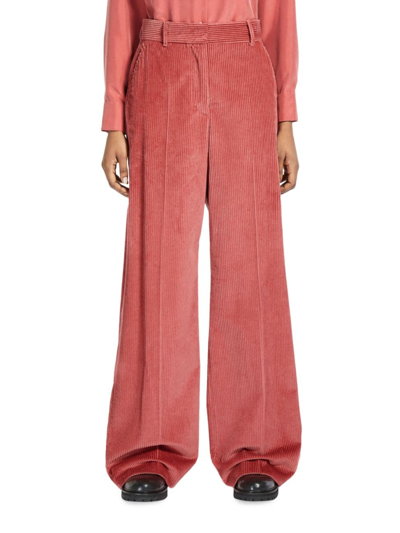 Weekend Max Mara Women's Tania Corduroy Wide-leg Pants In Brick Red