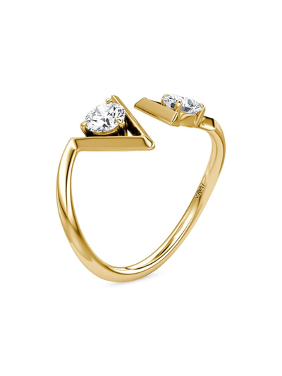 Vrai Women's  V 14k Yellow Gold & 0.50 Tcw Lab-grown Diamond Cuff Ring