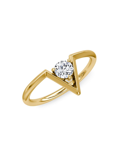 Vrai Women's  V 14k Yellow Gold & 0.25 Tcw Lab-grown Diamond Ring