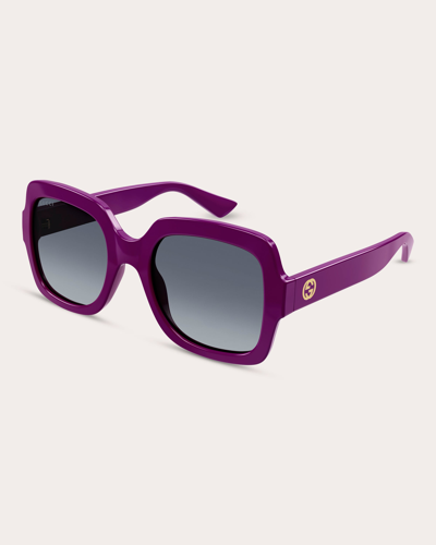 Gucci Women's Minimal Gg Square Sunglasses In Purple
