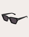 Saint Laurent Calista Acetate Cat-eye Sunglasses In Black