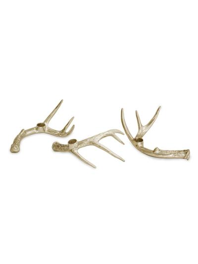 Beatriz Ball Western Antler 3-piece Candlestick Set In Gold