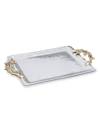 Beatriz Ball Ocean Coral Emerson Tray With Handles In Gold