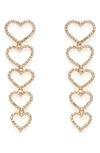 ETTIKA HEART LINEAR DROP EARRINGS