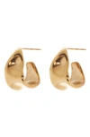 Nordstrom Rack Sculpted Waterproof Huggie Hoop Earrings In Gold