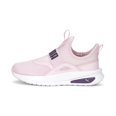Puma Babies' Soft Enzo Evo Slip-on Toddlers' Shoes In Pearl Pink- White
