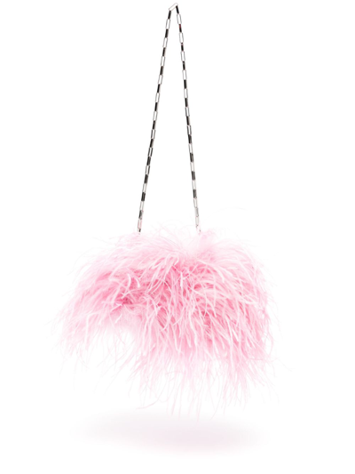 Attico Pink Midnight Feather Clutch Bag