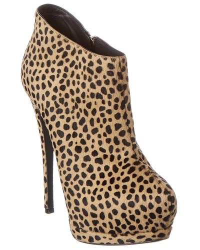 Giuseppe Zanotti Eva 105 Haircalf Bootie In Brown