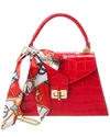 Persaman New York Marta Croc-embossed Leather Satchel In Red