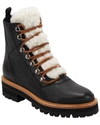 Marc Fisher Ltd Izzie Genuine Shearling Lace-up Boot In Black