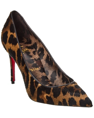 Christian Louboutin Leopard Pony Kitty Kate Pumps In Brown
