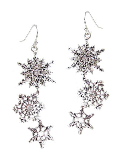 A Blonde And Her Bag Snowflake Earring In Silver In Grey
