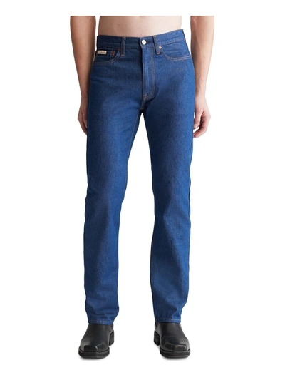 Calvin Klein Jeans Est.1978 Straight Leg Jeans In Mid Wash Blue