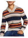 SUN + STONE MENS LONG SLEEVE STRIPED PULLOVER SWEATER