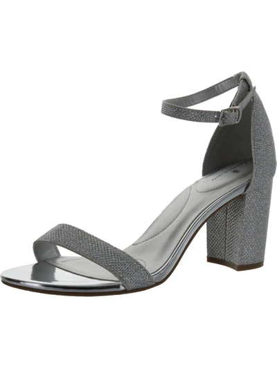 Bandolino Armory 2 Womens Open Toe Ankle Strap Heel Sandals In Silver