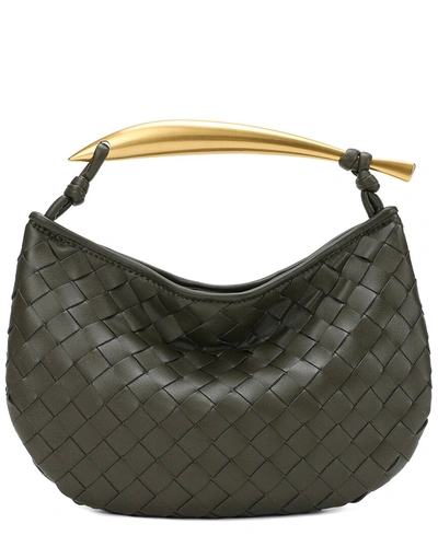 Tiffany & Fred Paris Woven Leather Top Handle Clutch In Green