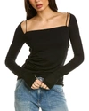 Helmut Lang Black Scala Long Sleeve T-shirt In Black