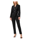 Adrianna Papell Plus Size Tuxedo Jumpsuit In Black