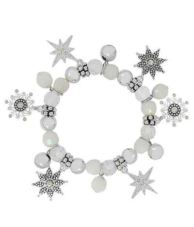 A Blonde And Her Bag Snowflake Charm Bracelet In Silver In Grey