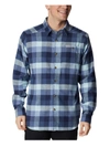 COLUMBIA SPORTSWEAR CORNELL WOODS MENS FLANNEL CHECKERED BUTTON-DOWN SHIRT