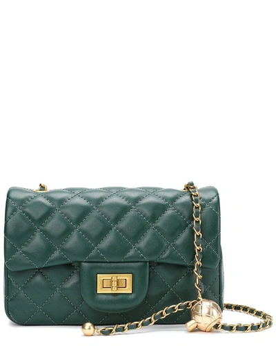 Tiffany & Fred Paris Quilted Leather Crossbody In Green