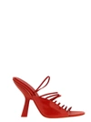 Ferragamo Ladies Red Leather Altaire Ultra Fine Strap Sandals In Multi